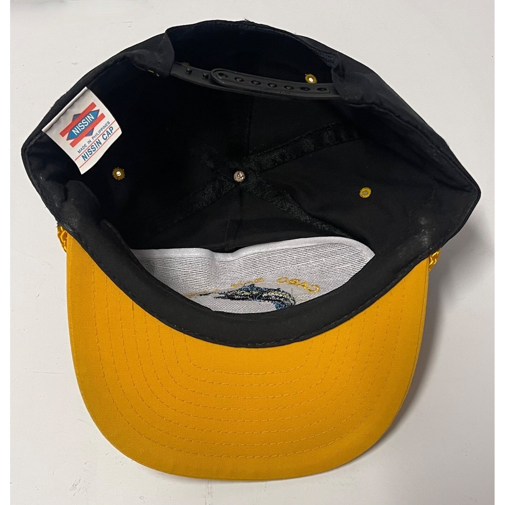 CABO SAN LUCAS BSC MEXICO FISHING CAP BLACK YELLOW SNAP BACK - Picture 6 of 9